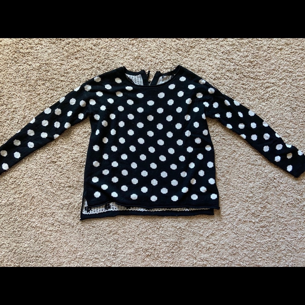 H&M black and white polka dot sweater, S.